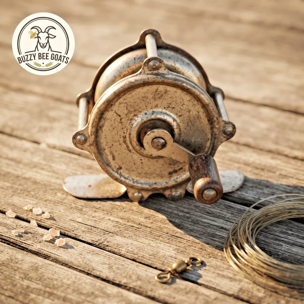 Vintage Brass Metal Casting Fishing Reel Early 20th Century Antique Collectible